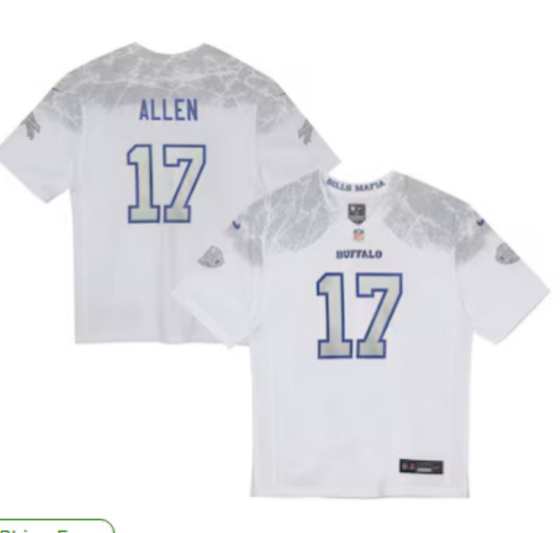 Youth Buffalo Bills #17 Josh Allen Nike White 2025 Rivalries Collection Limited NFL Jersey